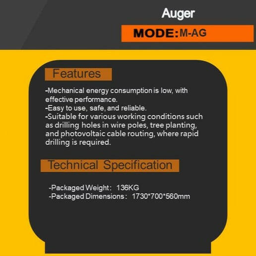 Agrotk M-AG Hydraulic Auger Mini Skid Steer Attachment 12inch for Micro Loader