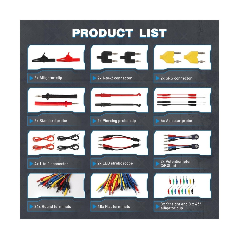 110PCS Automotive Circuit Test Lead Kit, Multimeter Leads Kit,Multi Function ...