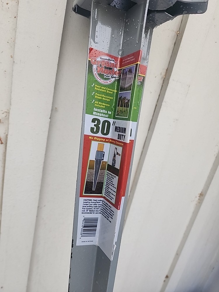 GroundTech Groundmaster 30 in. Gray Post No, digging required for mailbox. 4x4in