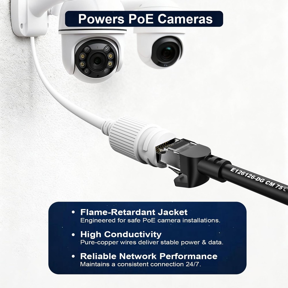 Cat6 3ft 24 Pack Patch Cables, 10Gbps High-Speed Ethernet Patch Cables, Suppo...