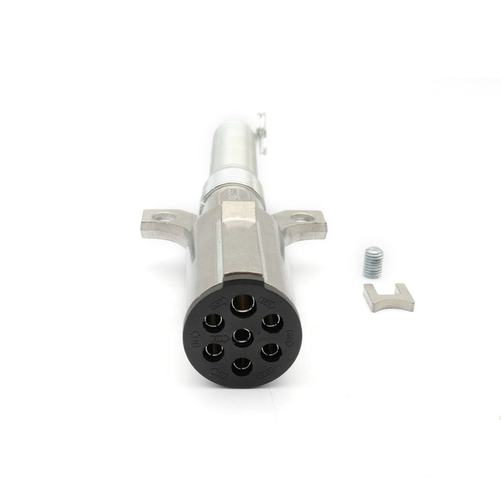 2PACK 7 Pin Round Trailer Connector Wiring Harness Socket Plug with Spring Guard
