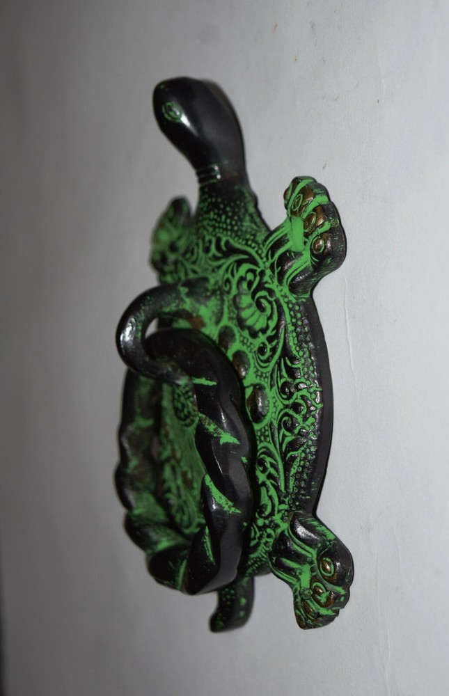 Brass Turtle Shape Door Knocker Snapper Style Handmade Door Bell Ring Mk032