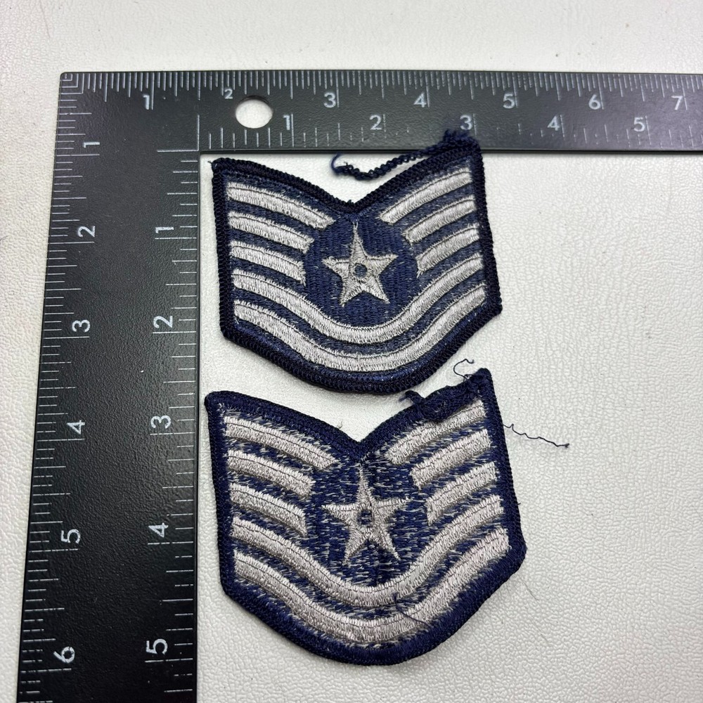 Vtg SMALL SIZE 2 Patches USAF Air Force TECHNICAL SERGEANT RANK Patch Lot 52Z8