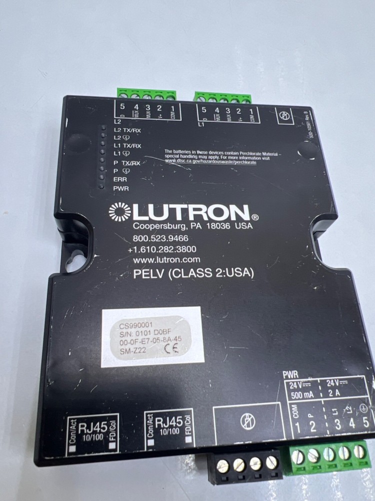 Lutron PELV CLASS2:USA Input/Output 24V 100mA Interface Control