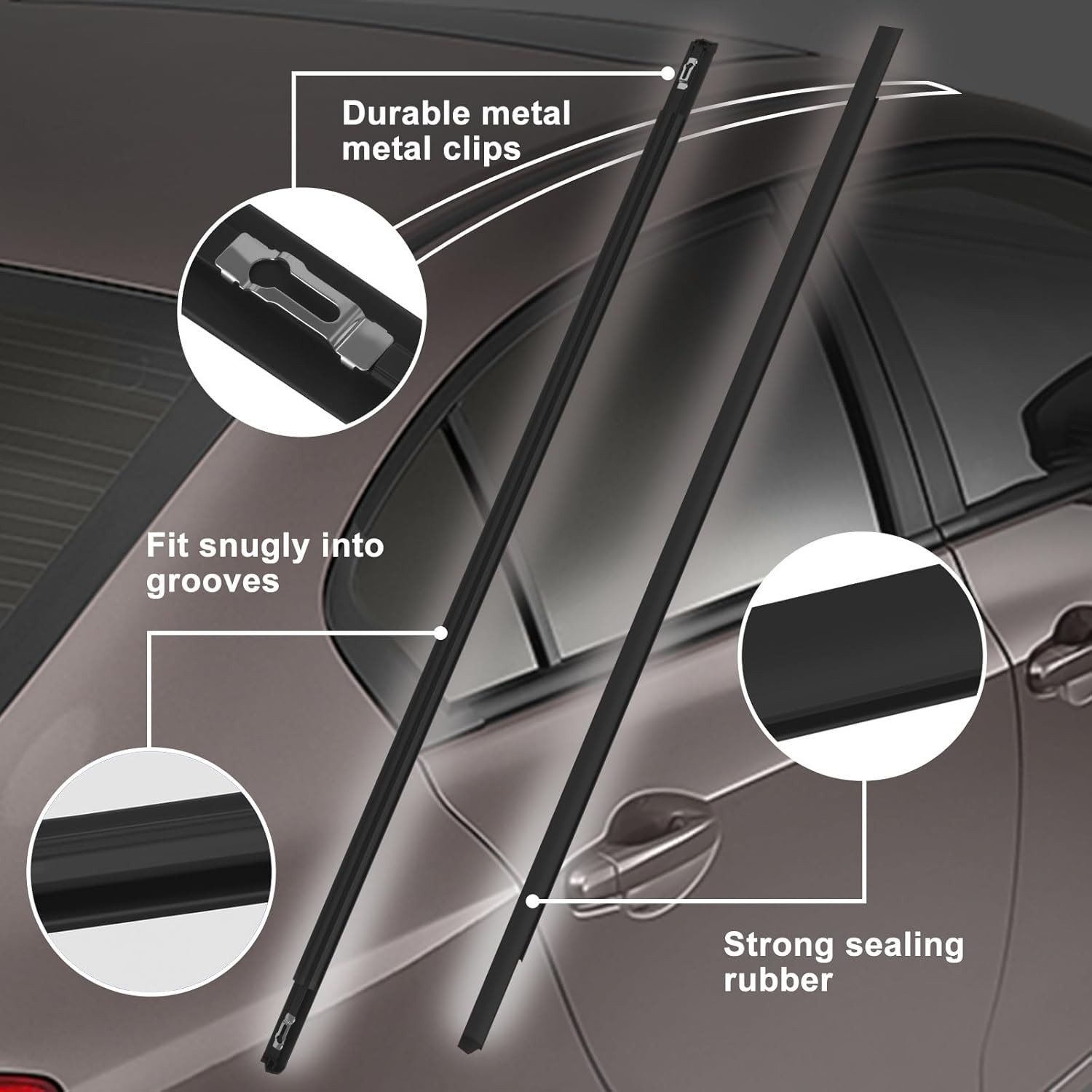 2Pzs Moldura Techo Canaleta Lluvia Izq Der Honda Civic Sedan 2012-2015
