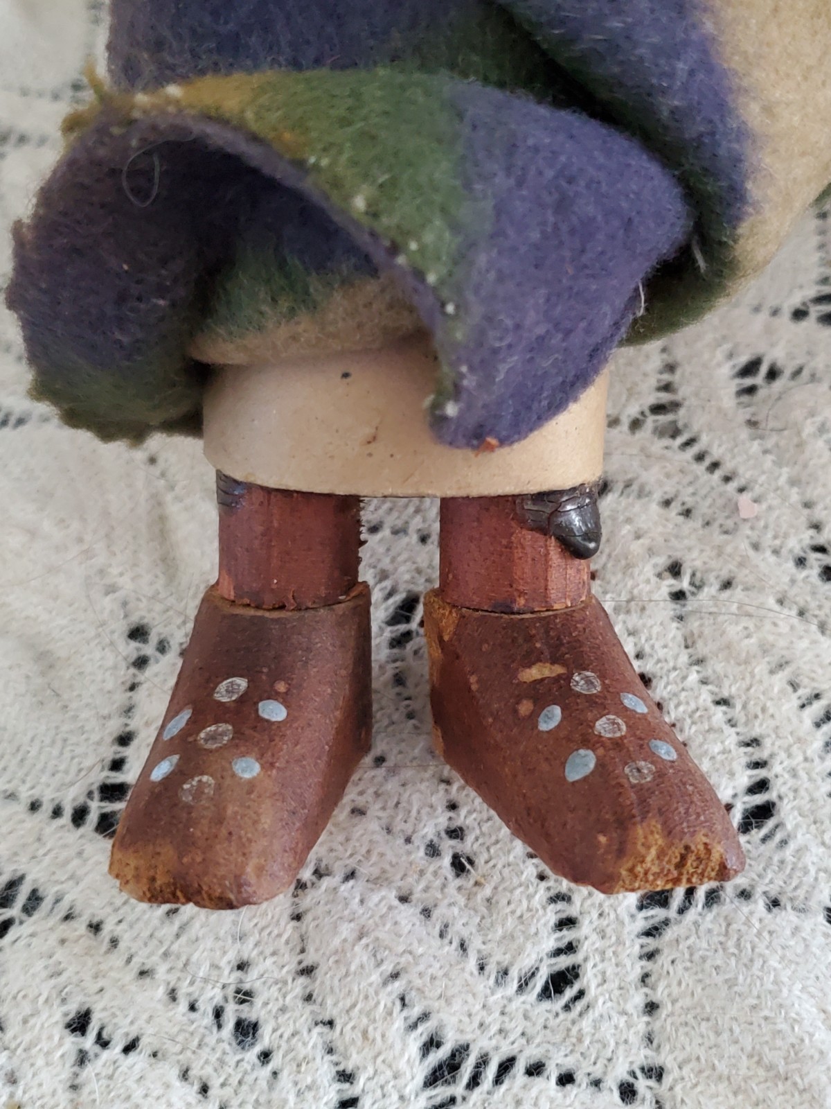 11" Early Mary Frances Woods Native American Indian Skookum Doll 1910-1920s