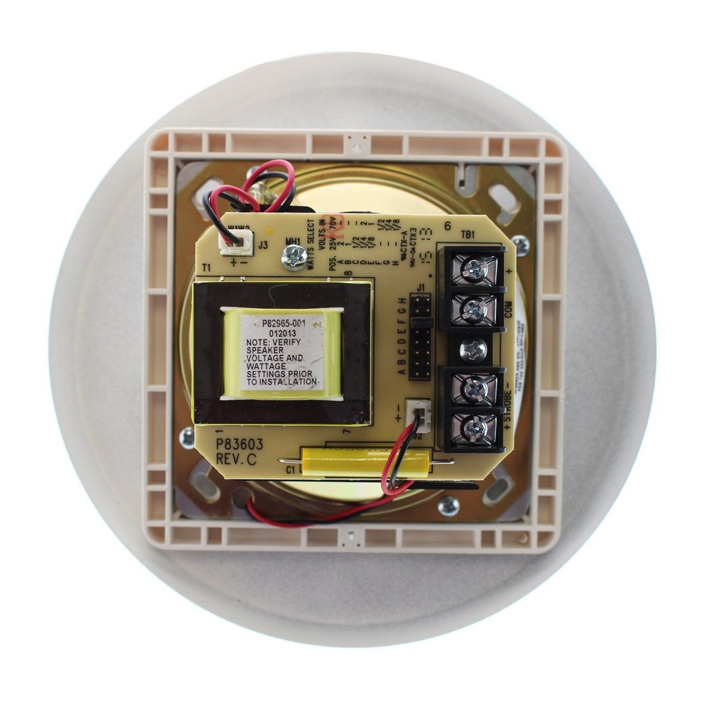 Wheelock - E90-24MCC-FW - Round, Ceiling Mount Speaker/Strobe, White,