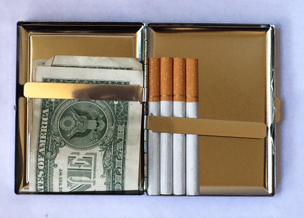 Skeleton Devil Cigarette Case Wallet Business Card Holder