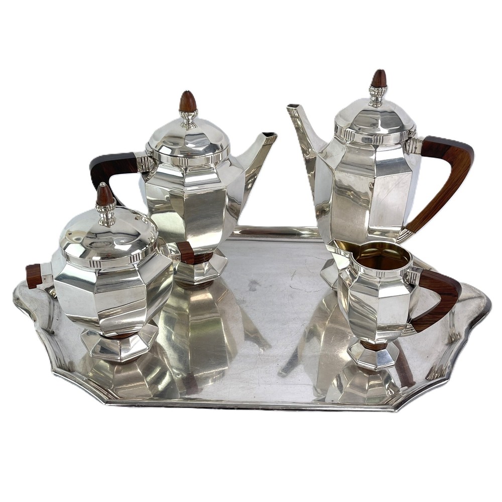 Art Deco Coffee Set Silver Plated Christofle Gallia Tea Service 1930s