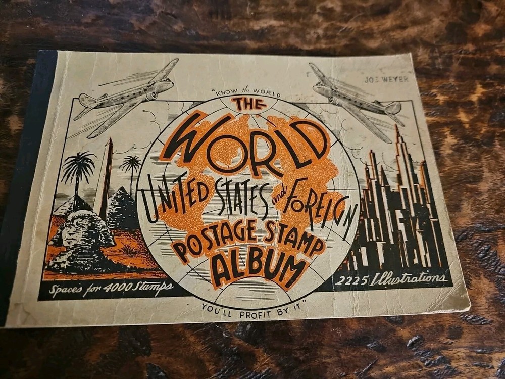 The World United States And Foreign Postage Stamp Album 1938 + Kenyan Stamps