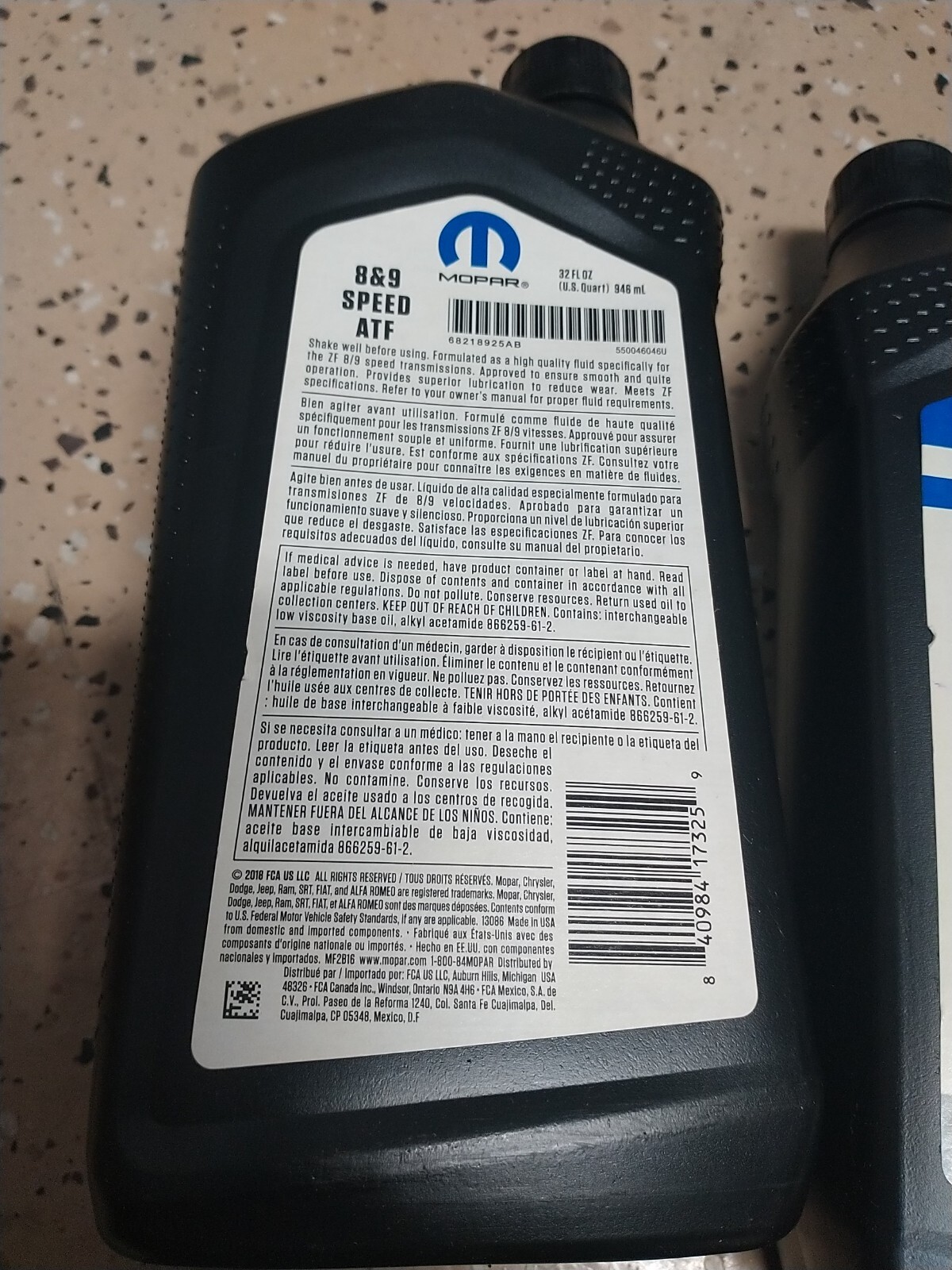 6x Case OEM Mopar 68218925AB 8 & 9 Speed Automatic Transmission Fluid ATF New
