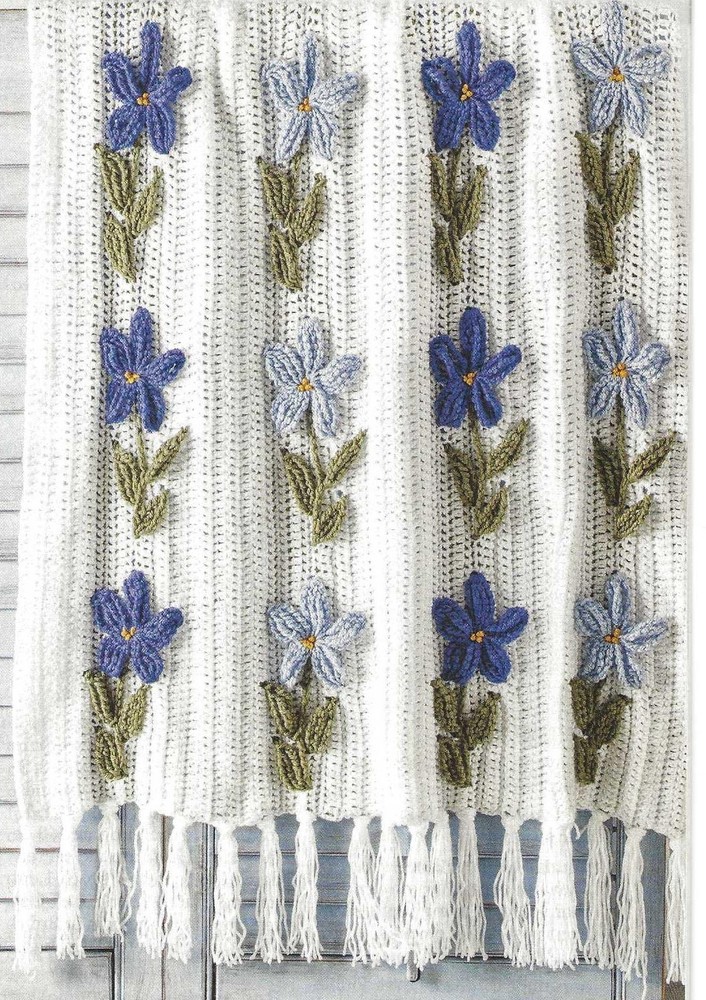 afghan  / throw (P124) Vintage  crochet  pattern