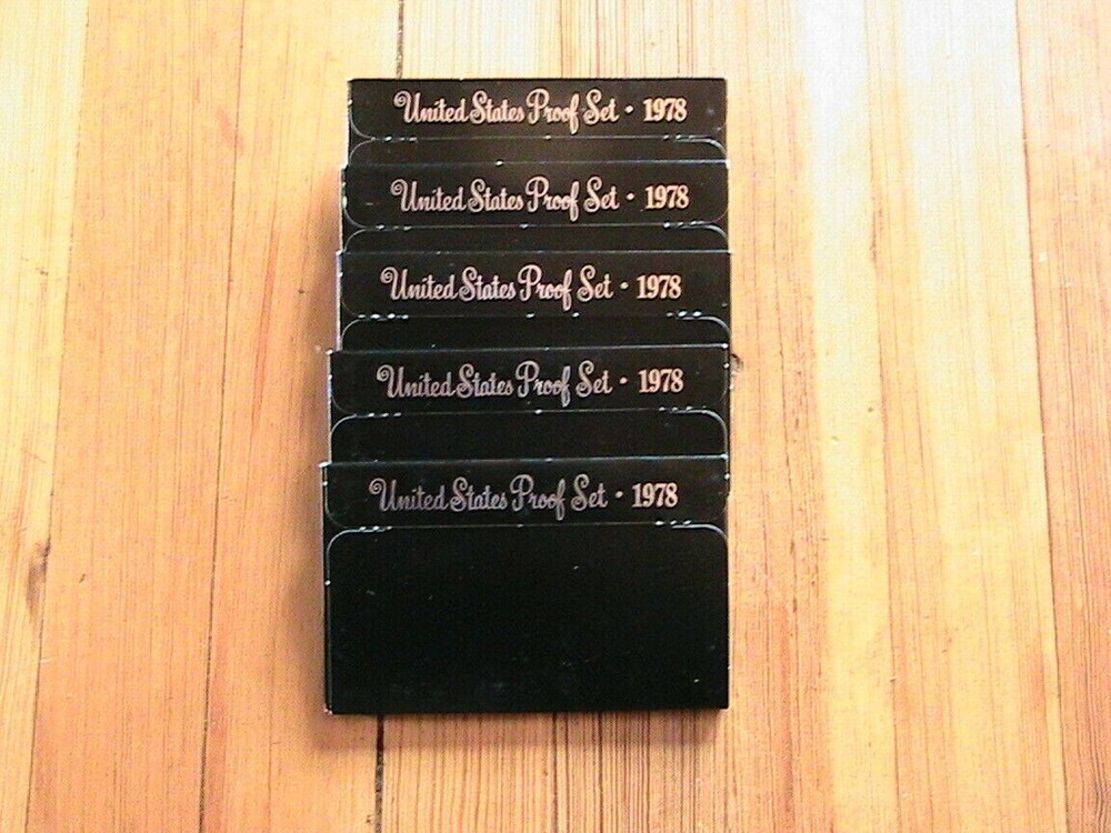 1978 PROOF SETS WITH THE ORIGINAL SHIPPING BOX 5 SETS