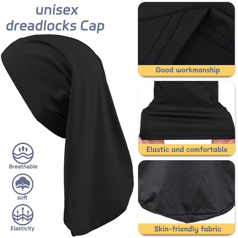 4 Pcs Dreadlock Stocking Caps for Men Spandex Dreadlock Cap Overnight Sleep C...