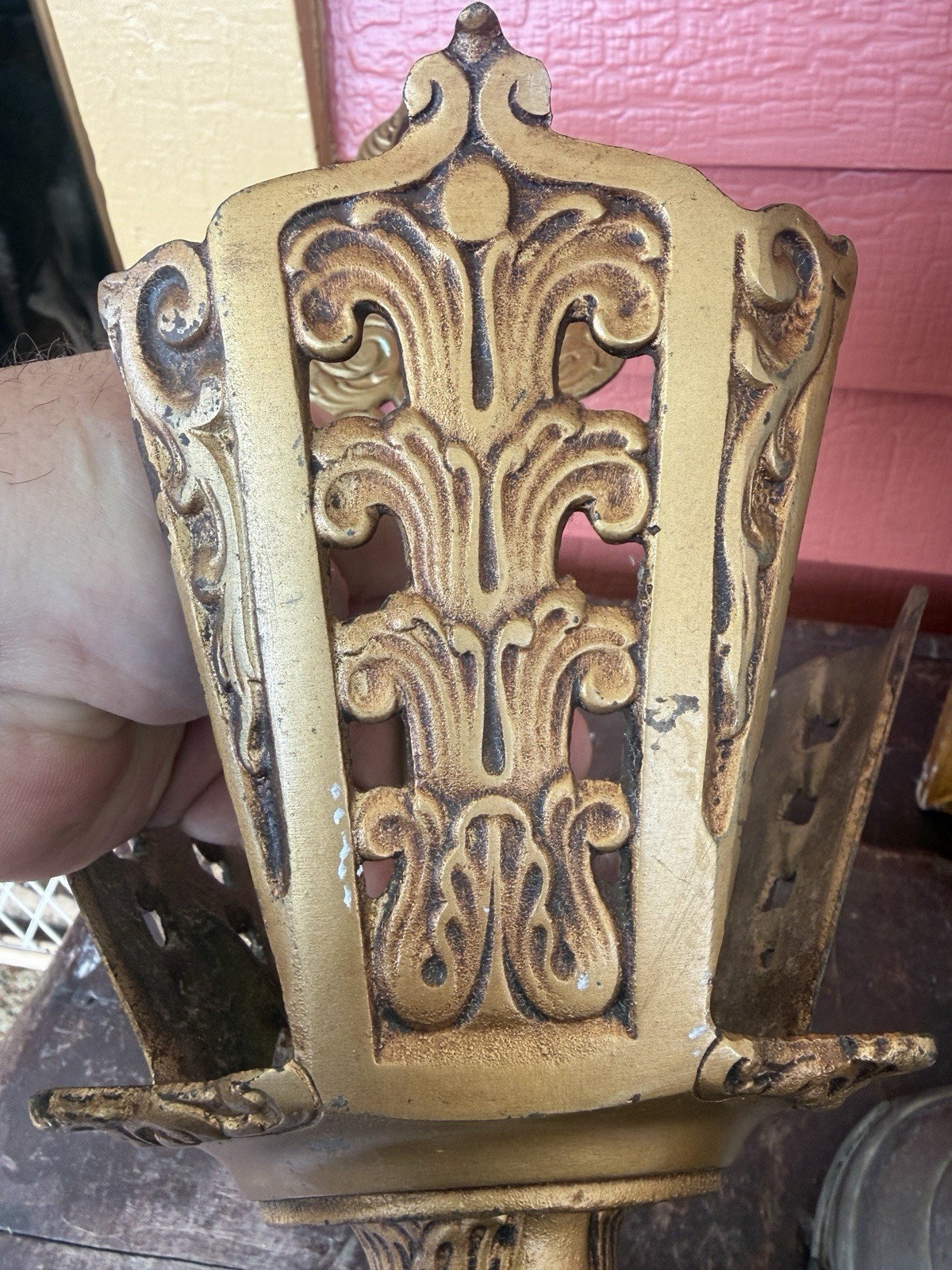 Antique MOE BRIDGES 3 Slip Shade Ceiling Light Parts Etruscan Series Art Deco