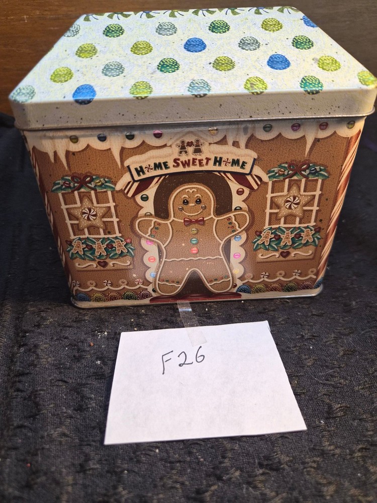 vintage gingerbread house tin