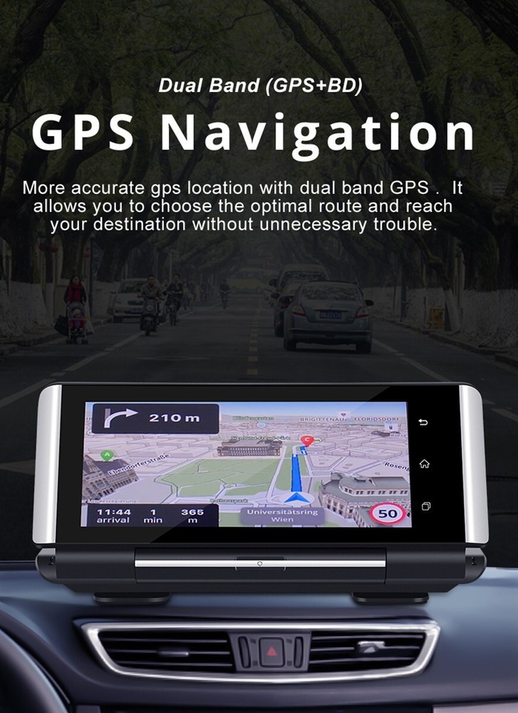 7in Touch Screen Dash Cam Car DVR Driving Recorder Camera GPS Wifi G-sensor ADAS