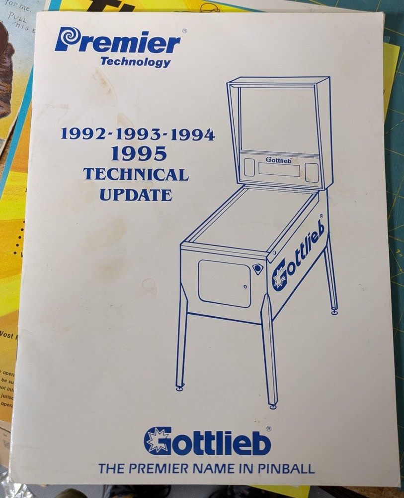 Gottlieb Pinball 1992 - 1995 Technical Update Manual