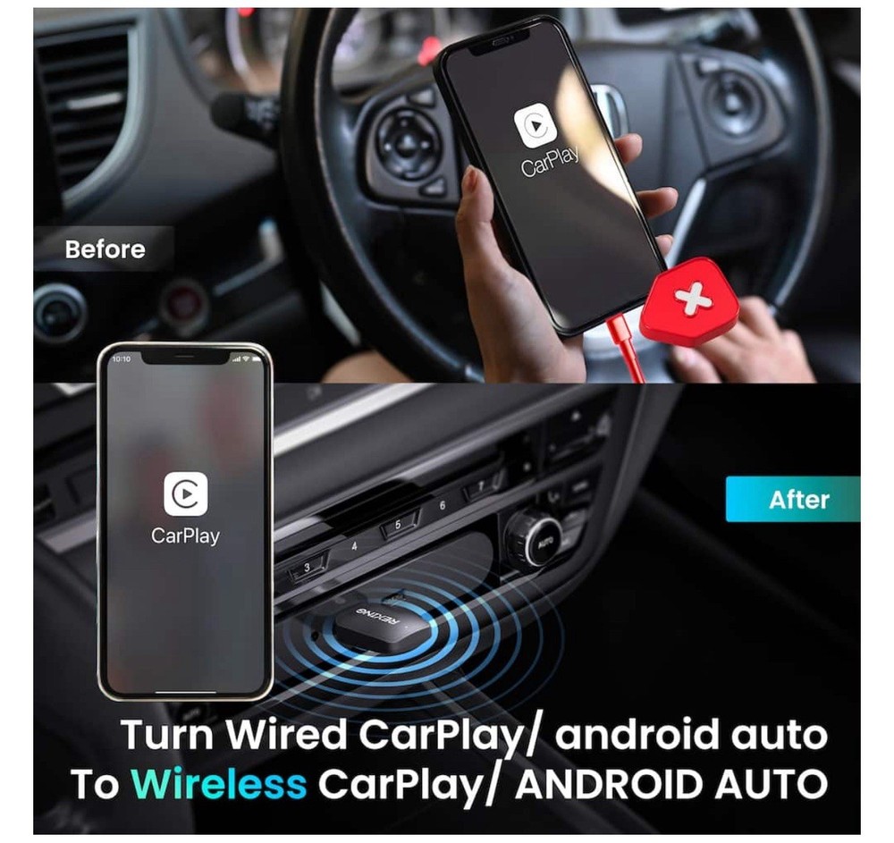 Rexing - CPW-42 Wireless - Apple CarPlay & Android Auto Adapter