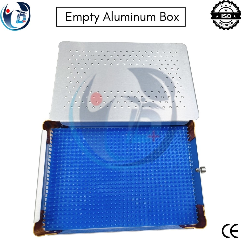 Empty Aluminum Box for Surgical Instruments Sterilization Tray Storage Case CE