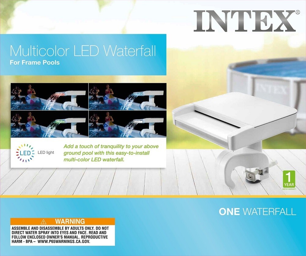 Intex Multicolor LED Waterfall Cascade for Frame Pools