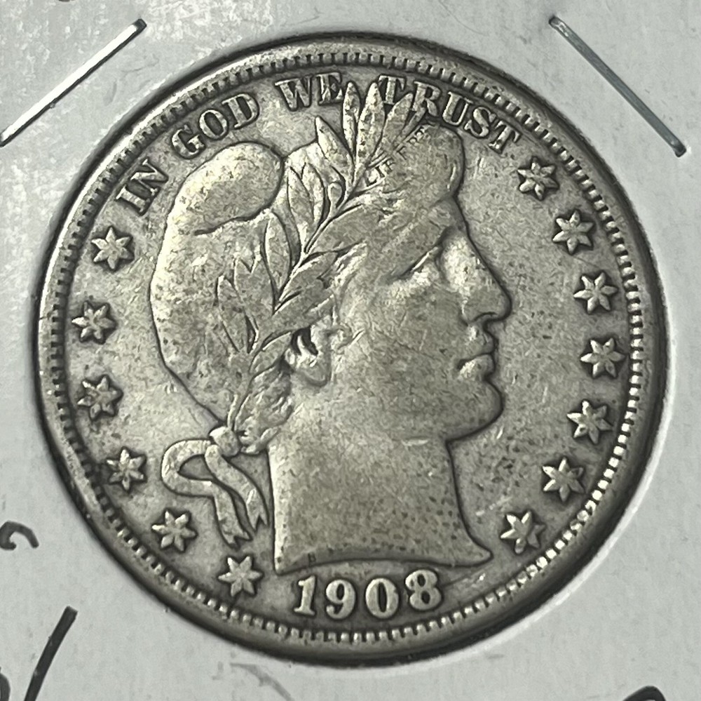 1908 D Barber Half Dollar Fine 15