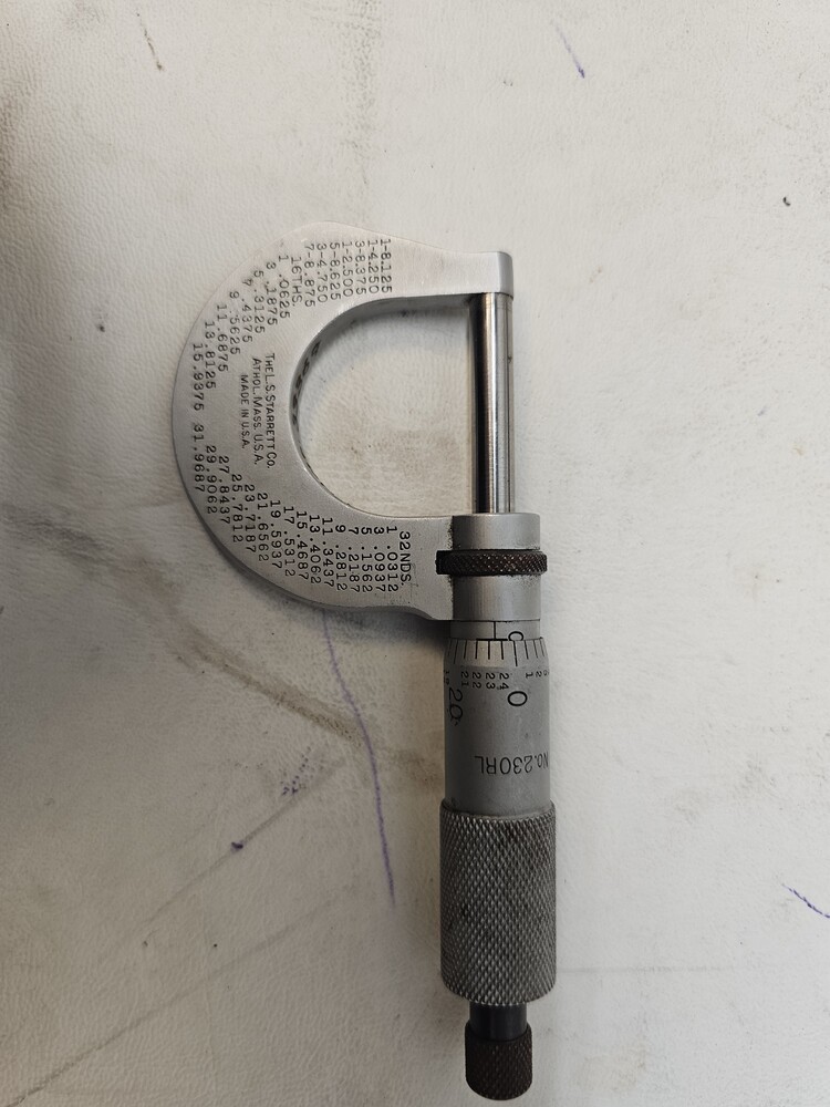 Starrett 230rl Precision Micrometer