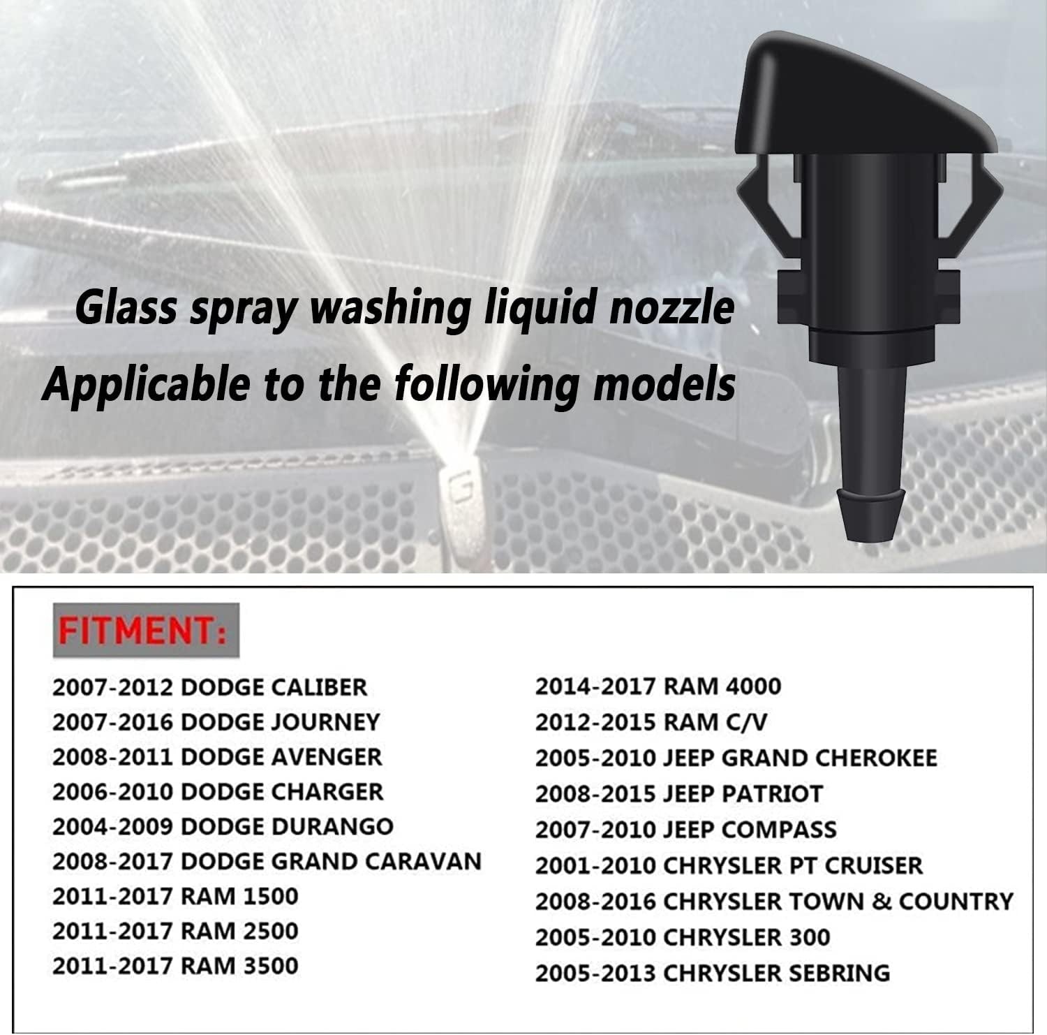 Windshield Washer Squirter Nozzle Spray for Chrysler Dodge Ram 4805742AB USA