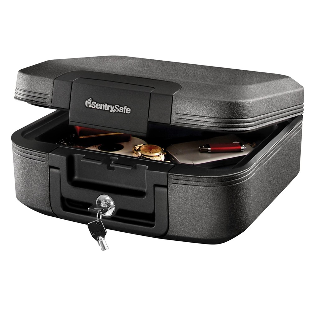 Dark Gray Fireproof and Waterproof Safe with Key Lock, Chest Lock Box with Ca...