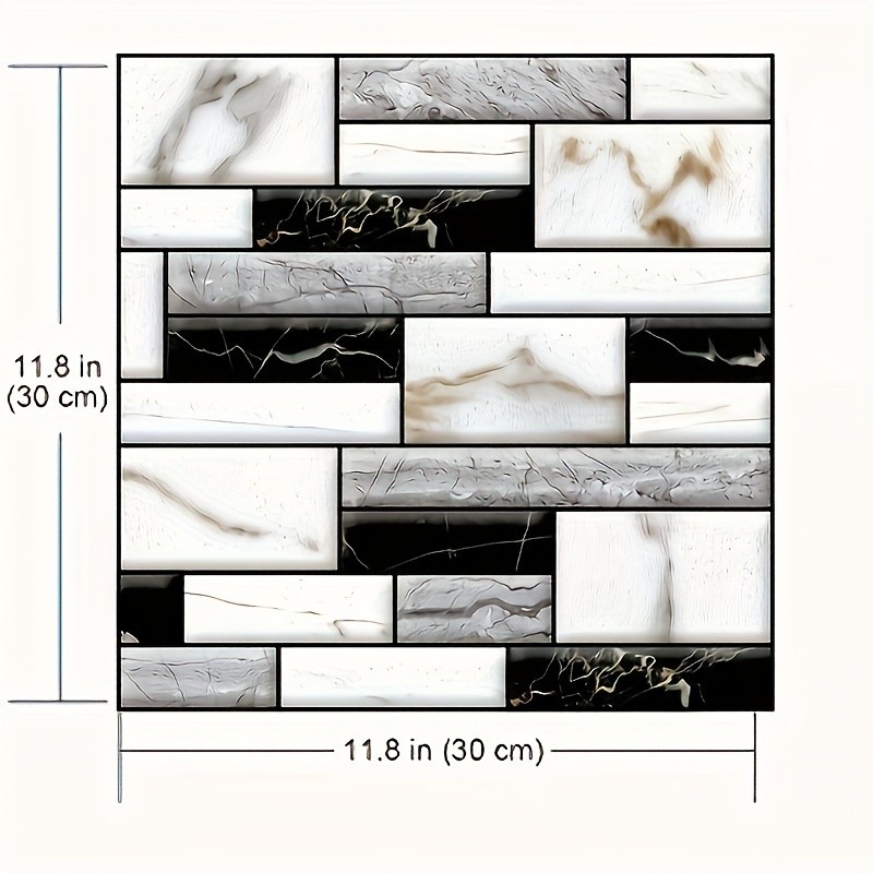 Wall Tile Stickers - Removable for Kitchen/Bathroom Quick Decor