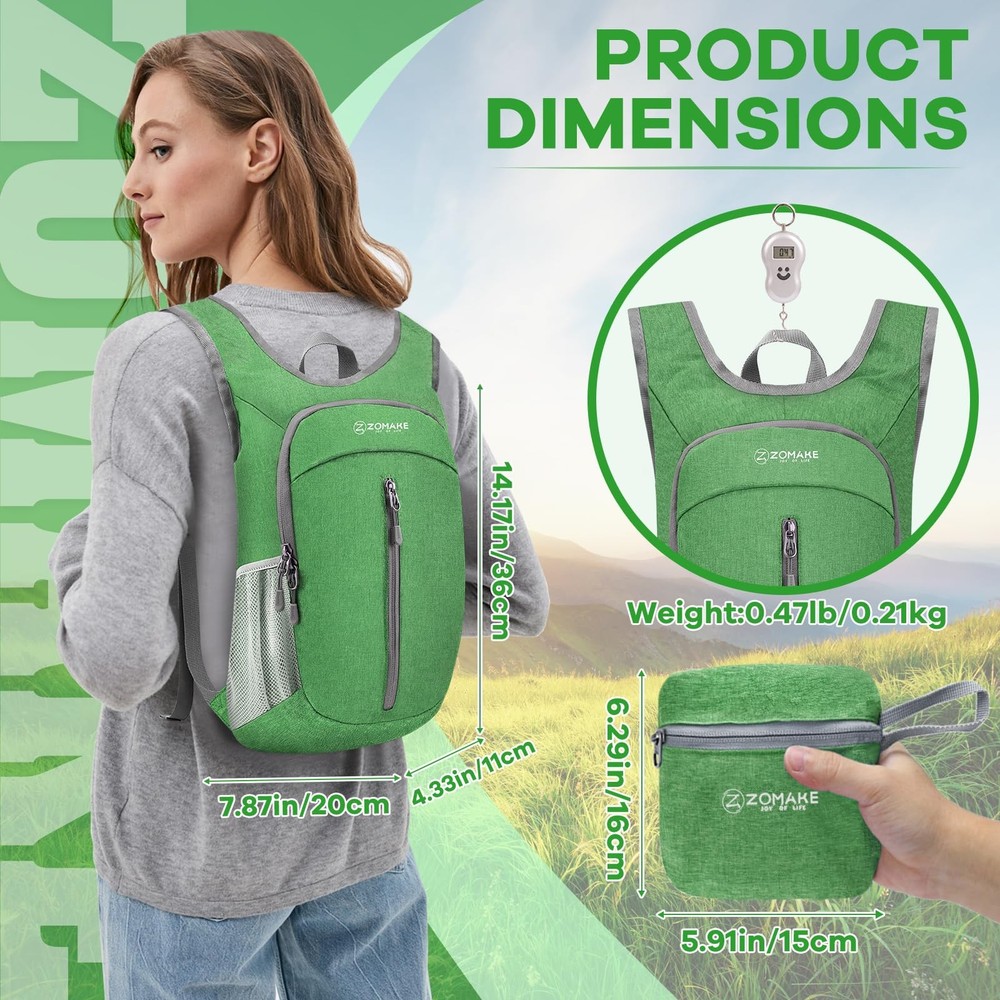 10L Ultra Lightweight Packable Backpack, Small Daypack Light Foldable Backpac...