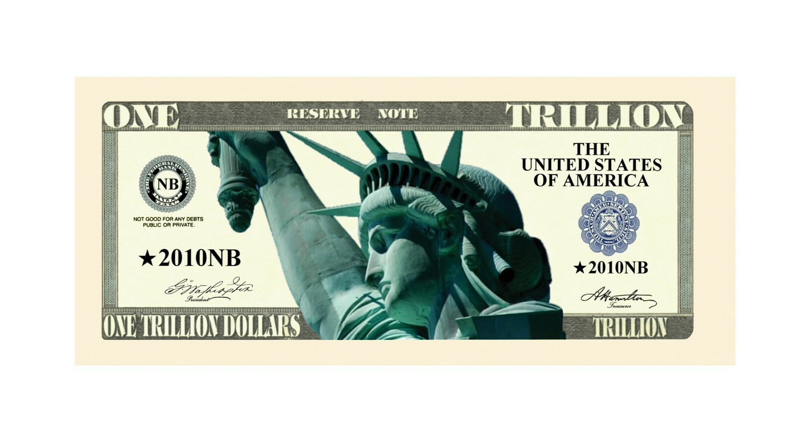 Trillion Dollar Novelty Dollar Bills - Wholesale Pack of 1000