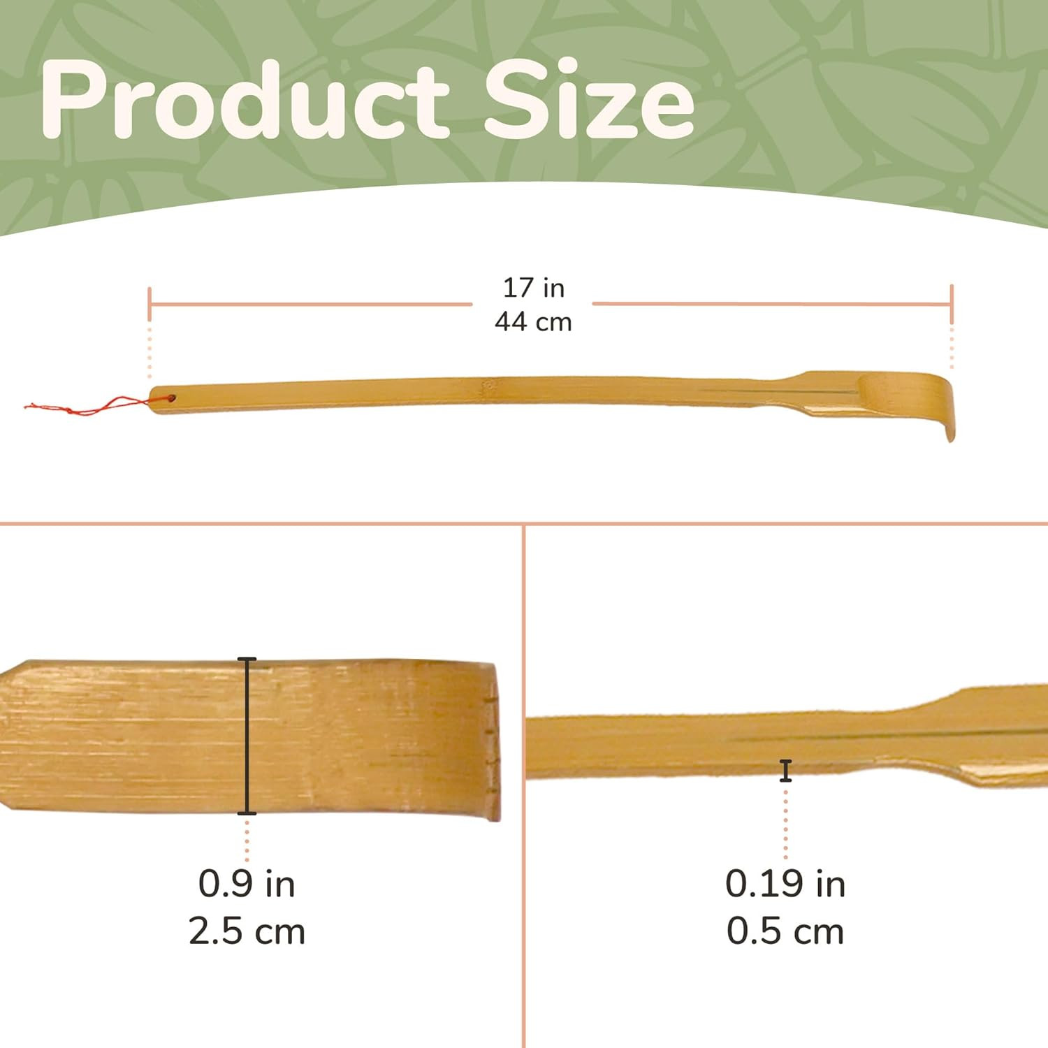 16.5 Inch Traditional Thin Travel Size Bamboo Wooden Back Scratcher Body Relaxat