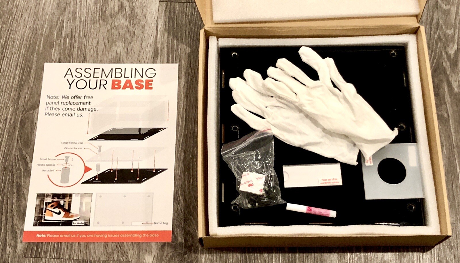 Full Size Basketball Display Case with Acrylic Wooden Court Base and Mirror Back