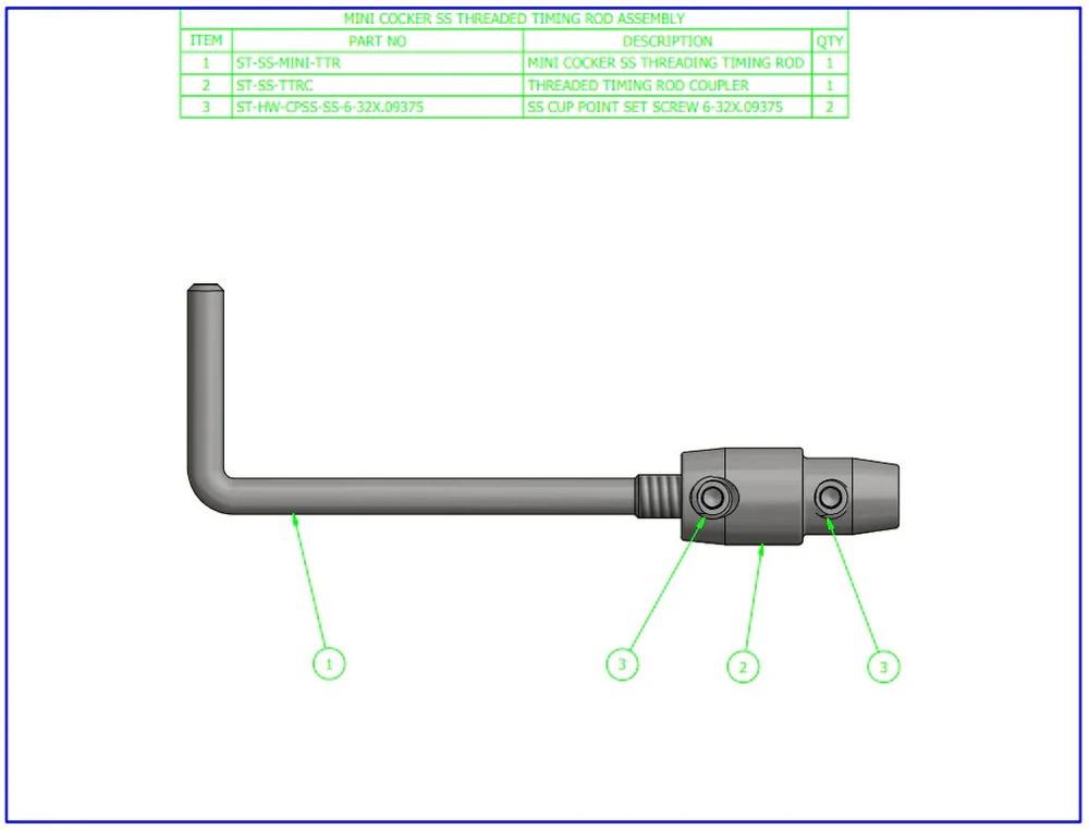 Shocktech Timing Rod - Mini-Size Stainless WGP Standard Length Autococker
