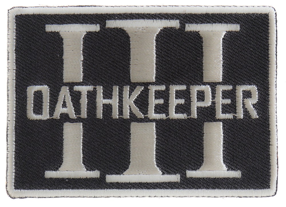 Oathkeeper Three  Percenter Gray Patch- 3x2.1 inch - P4784