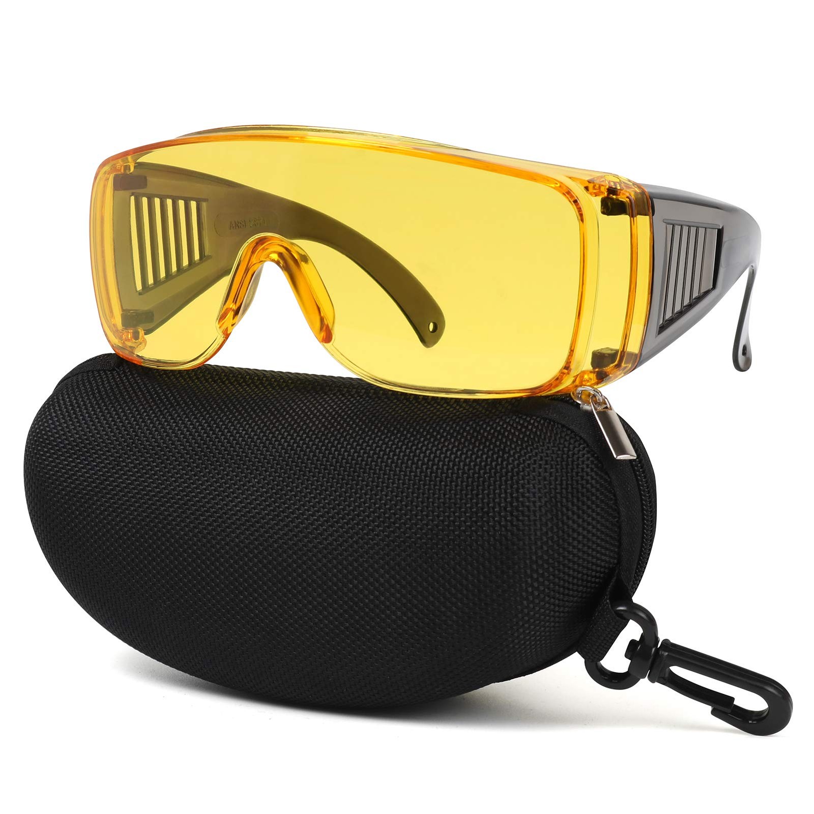 Shooting Glasses Over Eyeglasses, Anti Fog Eye 146 x 38 month, Yellow Lens