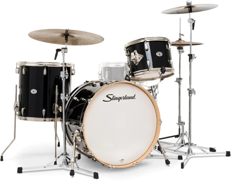 Slingerland Studio King 3-piece Shell Pack - Del Norte Black Lacquer