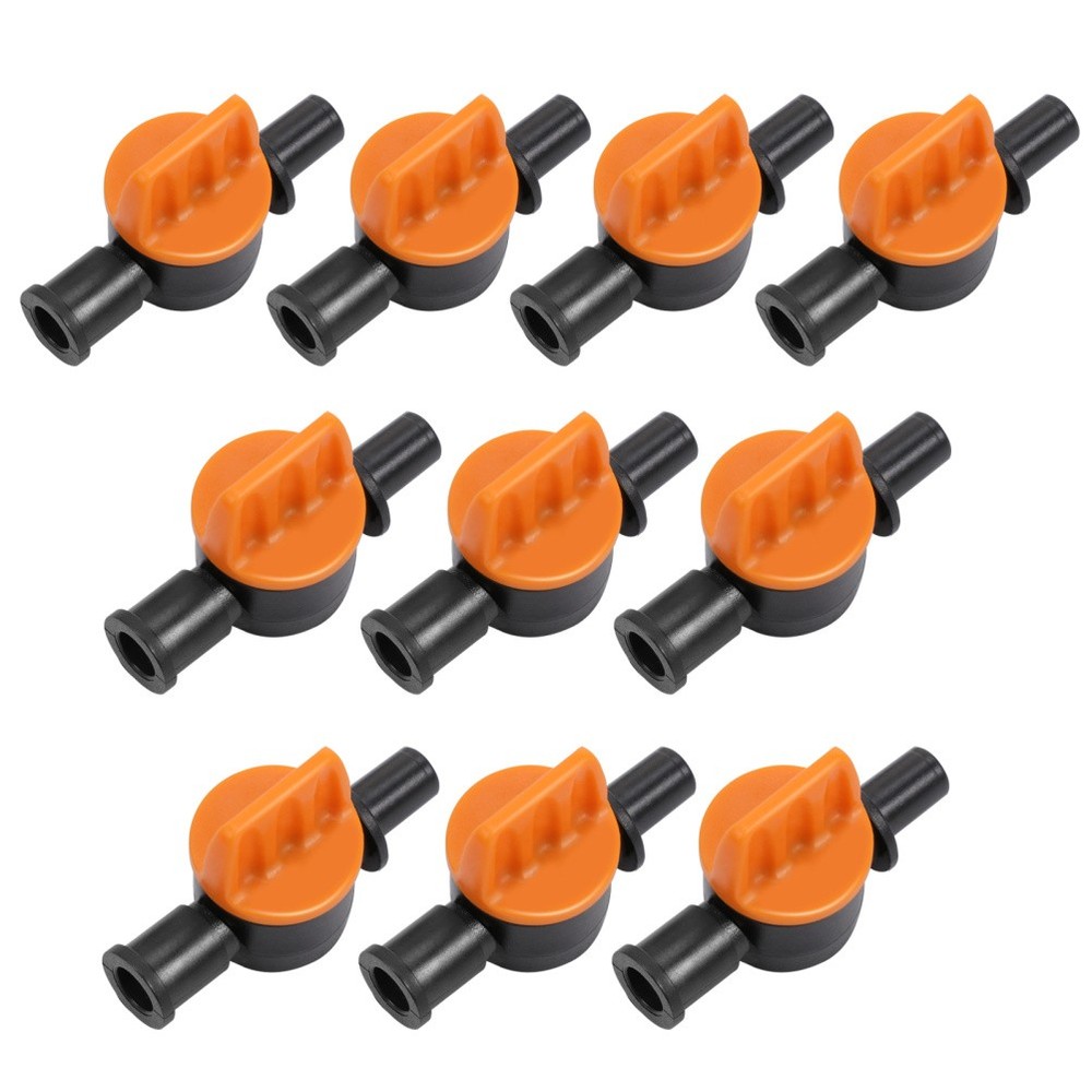 10 Pcs Mini Irrigation Valve Connector with Switch for Garden Drip