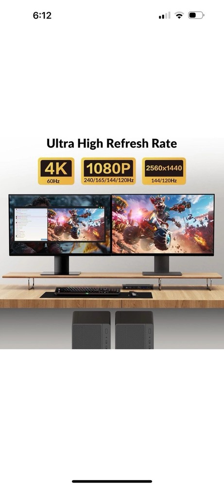 AV Access KVM Switch 2 Monitors 2 Computers, 4 USB, EDID, Fast Hotkey Switch