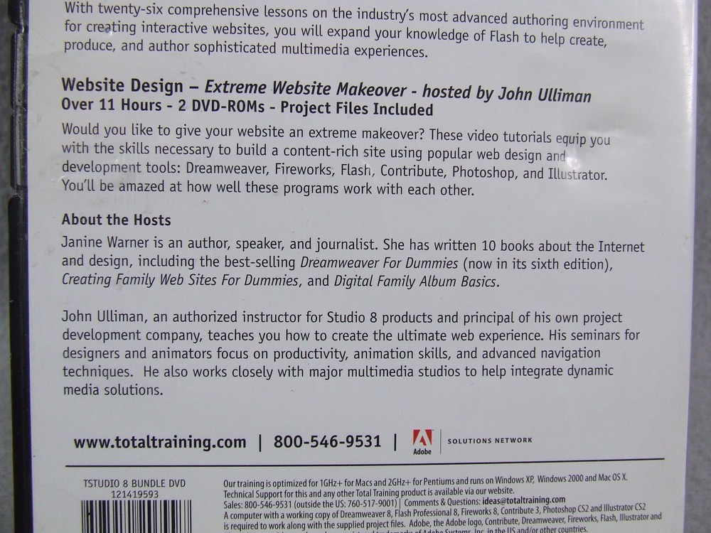 Adobe Total Training Studio 8 Bundle (6 Disc DVD Set) Software Training