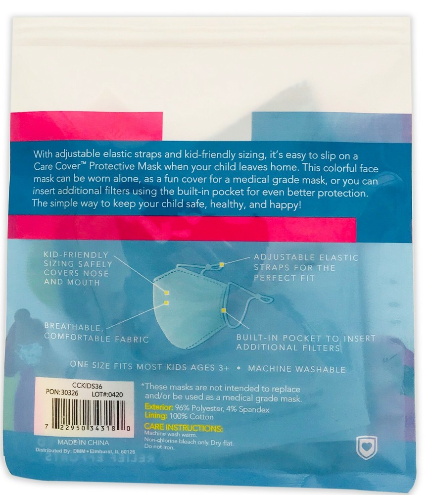 Kids Care Cover Face Mask ASSORTED STYLES