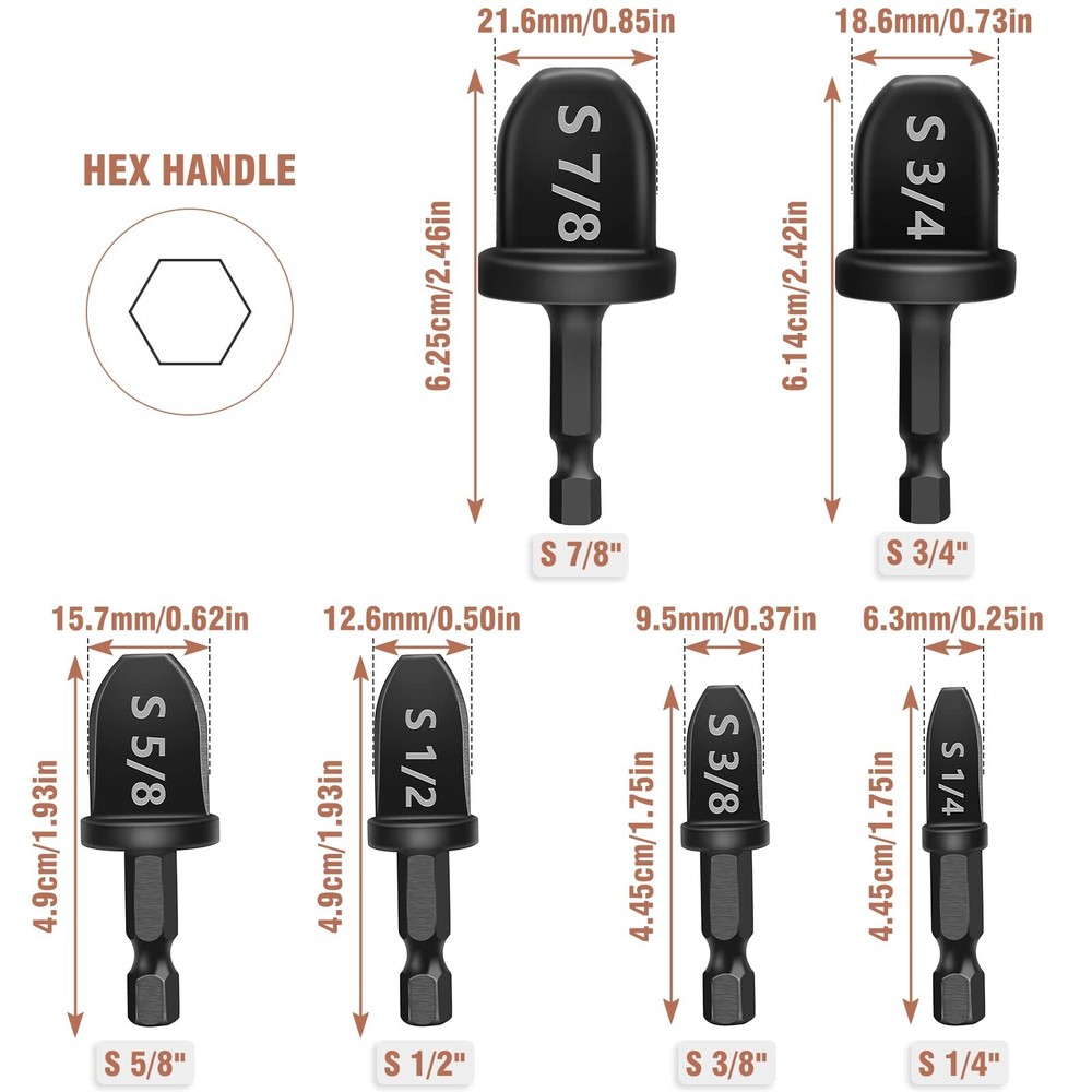 Free&Fast Copper Pipe Cutter Expander Drill Bit Tools Set Swaging Deburring Kit