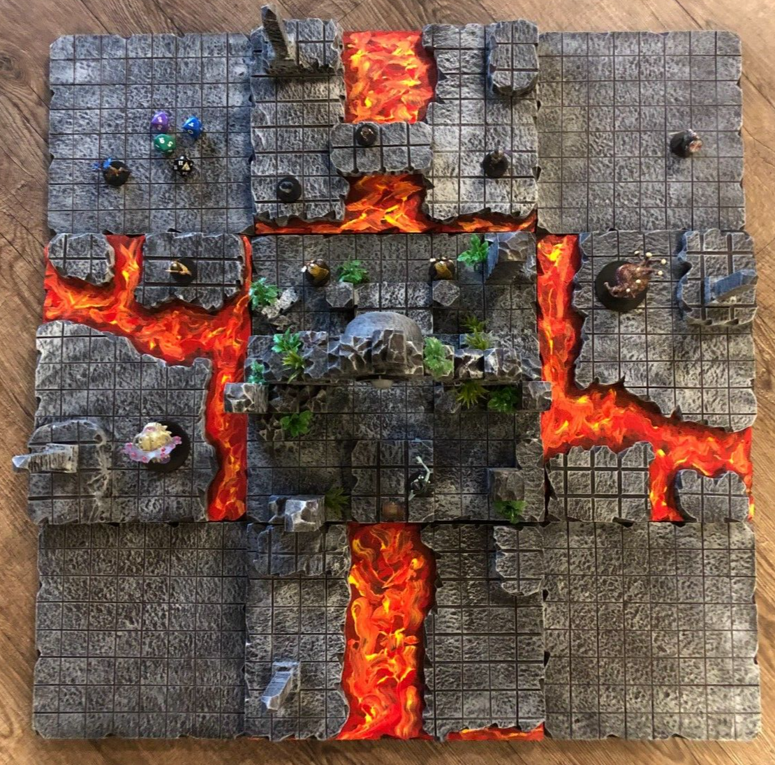Lava Temple Ruin Set 28mm Terrain Scenery for D&D Pathfinder