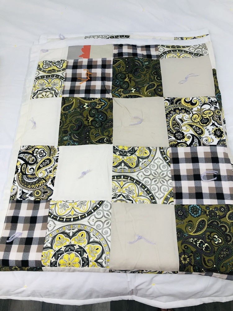 Handcrafted Quilt Flannel Patchwork 69" X 55"