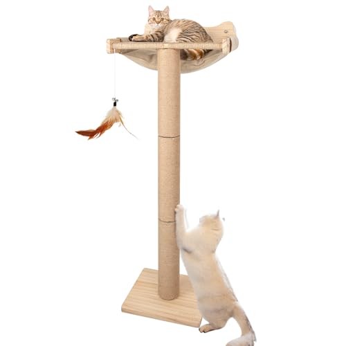 Cat Window Perch with Scratching Post, 46" Adjustable Tall Basic Size- Cat Tree