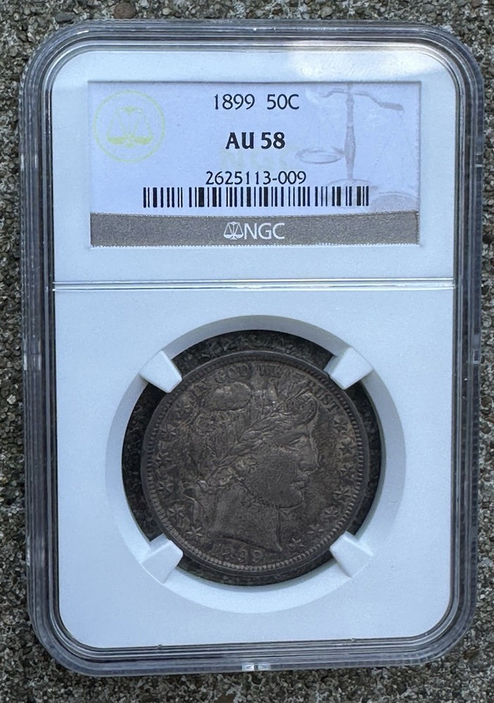 1899 BARBER HALF DOLLAR NGC AU58