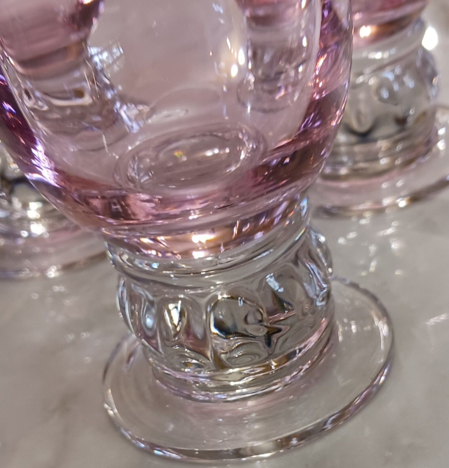 Set Of 4 Gorham Crystal Rose Serenade Rare Pink Highball Glasses