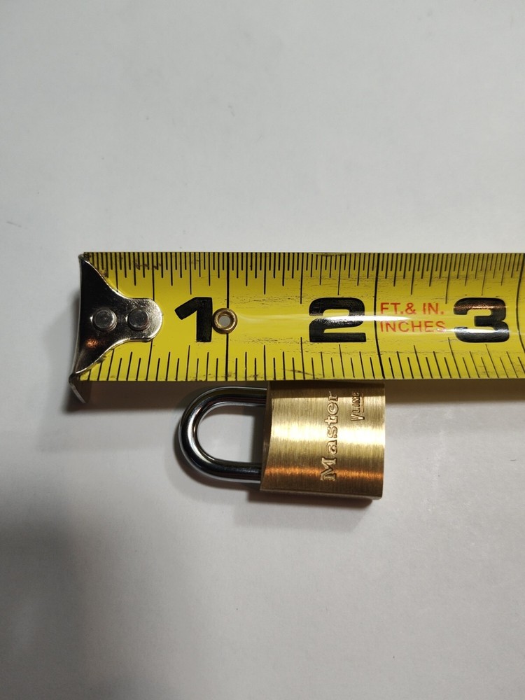 MASTER LOCK 4130KAWWG Keyed Padlock, 9/16 in,Rectangle,Gold
