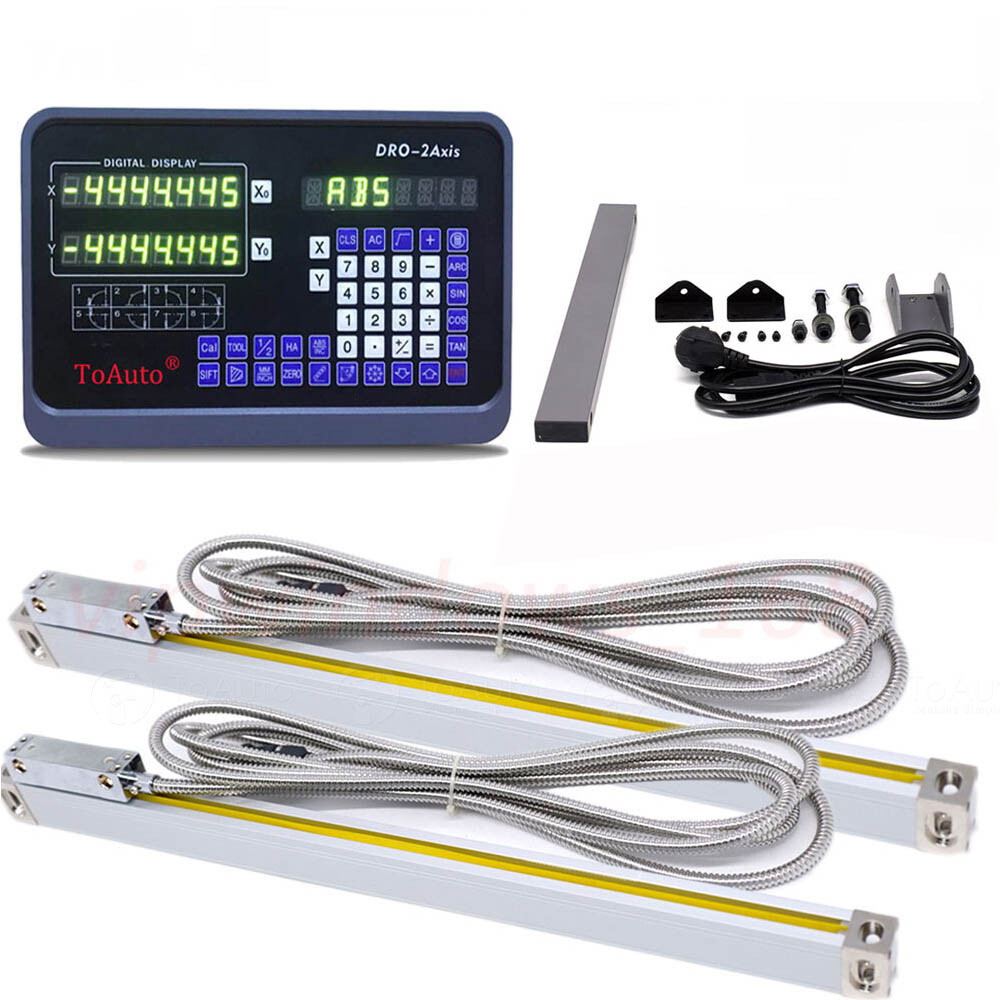 250*1000mm TTL Linear Scale+2 Axis DRO Digital Readout Encoder Mill Lathe US